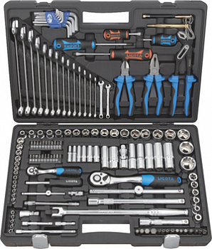 Набор инструмента 1/4" и 1/2" 6гр. 143 предмета, ALK-8009F