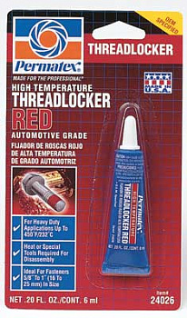 Фиксатор резьбы PERMATEX сильной фиксации красный 6г, 24026