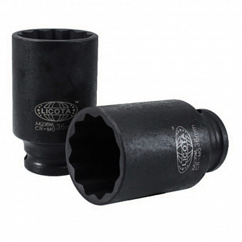 Головка торцевая ударная LICOTA глубокая 1/2" 12гр. 12 мм, A4212WL