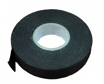 Тканевая изолента с ворсом (19мм X 25м), цвет:черный, ITV