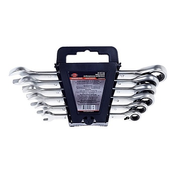 Набор ключей комбинированных трещоточных с реверсом 8-17мм "AV Steel" 6 предметов, AV-035160