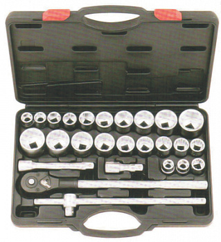Набор торцевых головок 3/4" дюйм. и метр. 26 предметов 3/4"-2", 19-50мм, ASK-10061