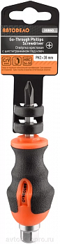 отвертка шлицевая "АвтоDело" 6х38мм сквозная с шестигранником под ключ, 30850