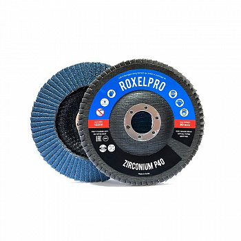 RoxelPro Лепестковый круг ROXONE 125 х 22мм, цирконат, конический, Р60, 111755 RoxelPro Лепестковый круг ROXONE 125 х 22мм, цирконат, конический, Р60, 111755
