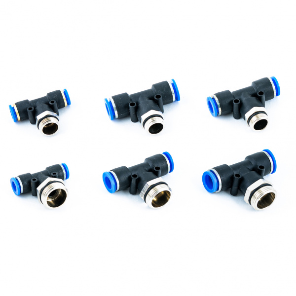 HH-080-PUT-8MM-QJ Фитинг трубок Т-образный PUT, 8мм c быстросъемом