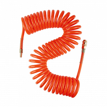 Шланг пневматический спиральный PU 8х12мм с быстросъемными фитингами 10м "AV Steel", AV-700010