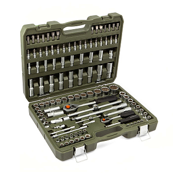 Набор головок двенадцатигранных 1/4", 1/2" с принадлежностями, 108 предм., 622808