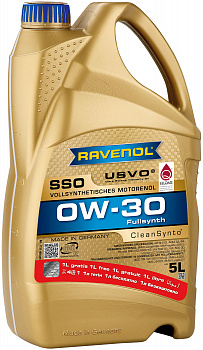 Моторное масло RAVENOL SSO SAE 0W-30 (5 л) 4+1, 1111100-A05-01-909