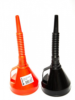 Воронка для бензина с сеткой цветная разборная 140мм ГОФРА - черная, ВЦГB