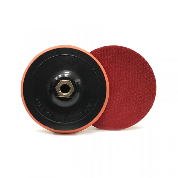 229124 RoxelPro Оправка 125мм на липучке М14 для полировальных кругов 145-150мм жесткая 