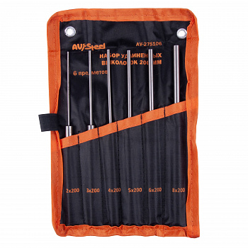 Набор выколоток удлиненных 200мм, 6 предметов "AV Steel", AV-275106