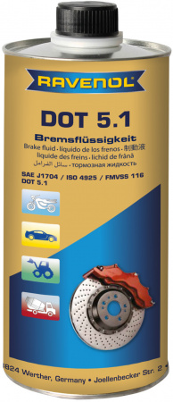 Тормозная жидкость RAVENOL DOT-5.1 (1 л), 1350602-001-01-000