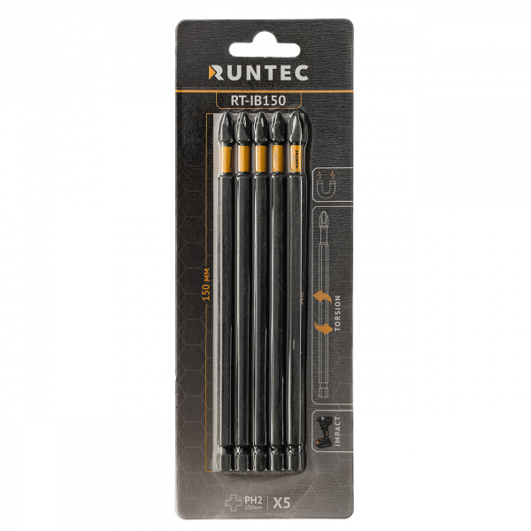 RT-IB150 Бита ударная RUNTEC H6.35 150мм PH2 5шт.