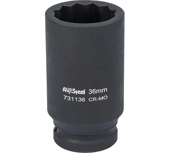 Головка ударная 3/4" двенадцатигранная удлиненная 36мм "AV Steel", AV-731136