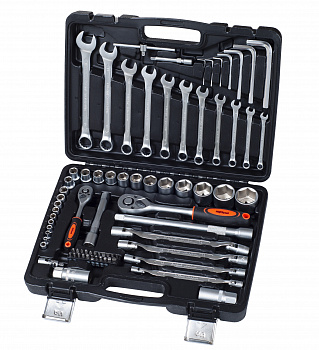 Набор инструмента "AV Steel" 76 предметов 1/4", 1/2" профессион., AV-011076