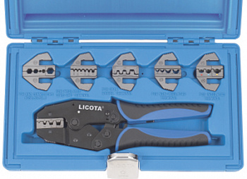 Клещи для обжимки клемм в наборе с 6-ю губками, ACP-10001 Клещи для обжимки клемм в наборе с 6-ю губками, ACP-10001