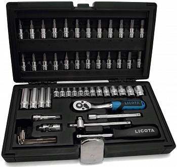 Набор торцевых головок 1/4" 6гр. 54 предмета, ALK-8003F