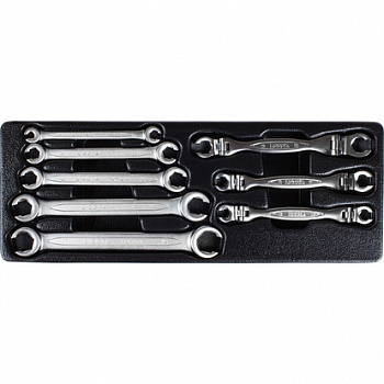Набор разрезных ключей стандартных и гибких, 6 - 19 мм, 8 пр., в ложементе, ACK-384102