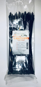 Хомут пластиковый Движение Хомут пласт (Стяжка) 4*250 мм черная уп (100 шт.), С05ч