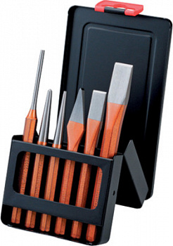 Набор ударно-режущего инструмента CrMo в метал.боксе, APH-10004