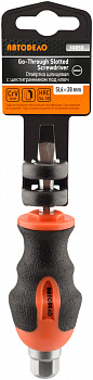 отвертка шлицевая "АвтоDело" 6х38мм сквозная с шестигранником под ключ, 30850