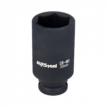 Головка ударная   1/2" шестигранная удлиненная 30мм "AV Steel", AV-720130