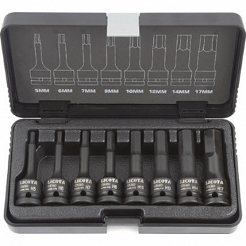 Набор шестигранников ударных 1/2" 5-17 мм 8пр., ASA-40005