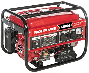 Бензиновый генератор PROFIPOWER БГ-4000Э (3.0/3 5 кBт,220B,50Гц,12B,электростартер+аккумулятор, G0003