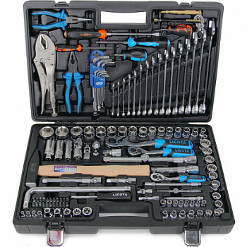 Набор инструмента 1/4", 3/8", 1/2", 6 и 12 гр. 131 предмет, ALK-8022F