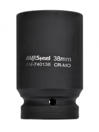 Головка ударная 1" шестигранная удлиненная 38мм "AV Steel", AV-740138