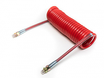 Шланг спиральный пневматический соединительный тягача с прицепом ЕВРО, HH-063-М16-7,5M-PA : 60PCS red