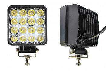 Фара светодиодная п/т и рабочего света, 10-30V, 48W (110х110мм, 16 LED), AT15738